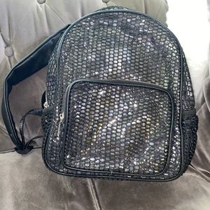 Mesh Backpack With Adjustable Padded Shoulder Straps, Black